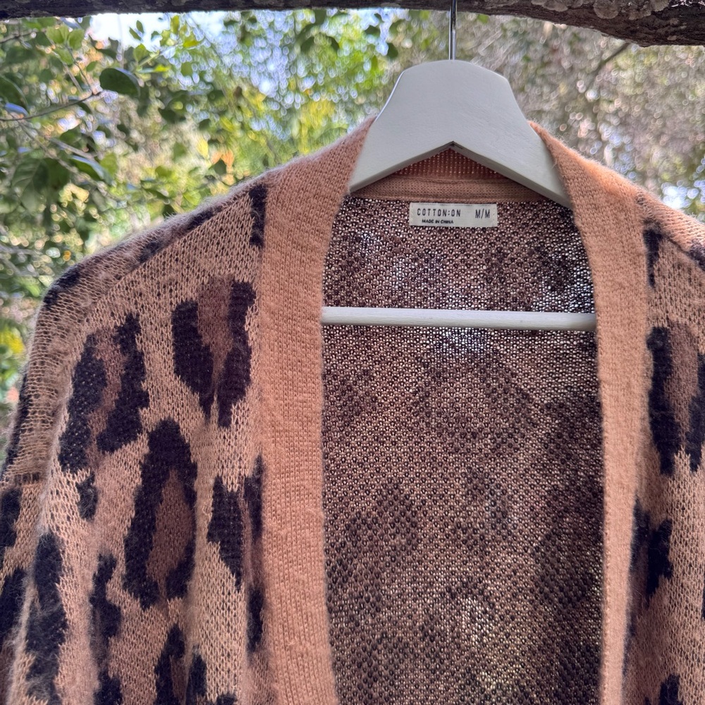 Cotton-On Leopard Print Button-Up Cardigan Sweater - Picture 5 of 8